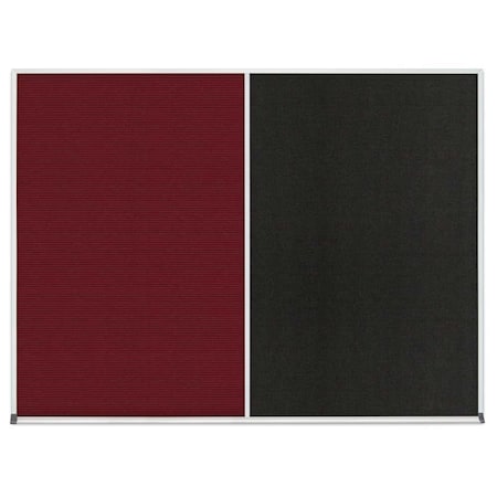 United Visual Products Double Door Radius Corkboard, 60"x36", Sat UV7004RC-SATIN-APRICOT